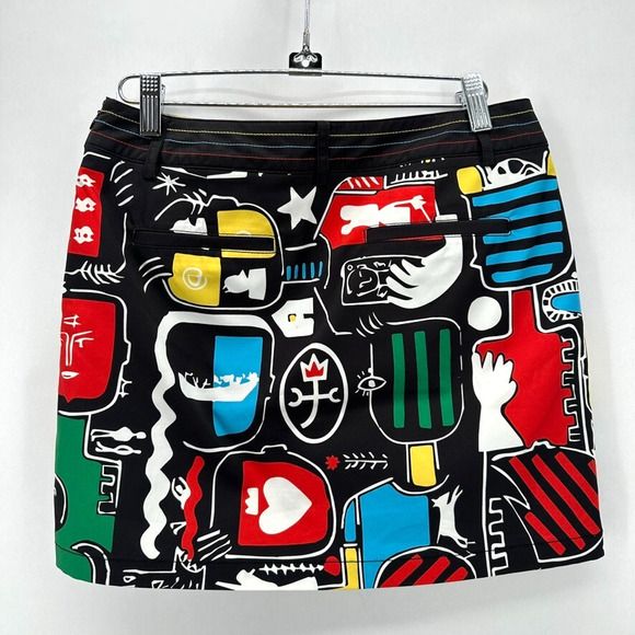 Jean Charles de Castelbajac Skort Womens S Pop Art Shorts Tennis Golf Pickleball - Picture 2 of 8